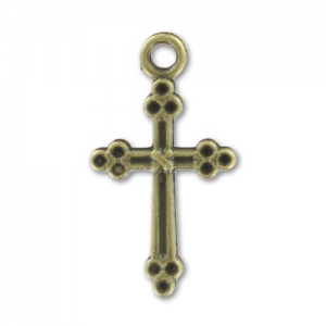 Breloques croix 21 mm bronze x10