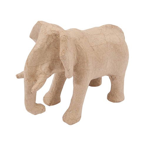Elephant en papier mâché à décorer 15x18 cm x1 Perles & Co