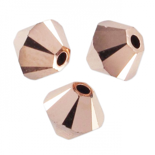 Lot De 100 Perles Toupies En Cristal 4mm - Couleur Light Rose, Marque Preciosa, Fabriqué En France