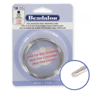 Fil rond 1.02 mm - Acier inoxydable 316L x3.5m