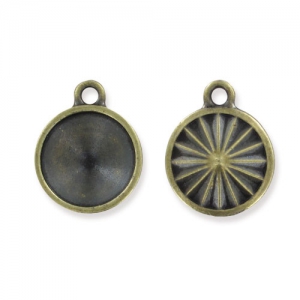 Serti pendentif décoré à coller 14 mm bronze x1