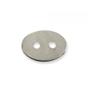 Bouton ovale lisse 15x11 mm rhodié x1