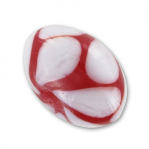 Ronde aplatie 17 mm Blanc/Light Siam x1