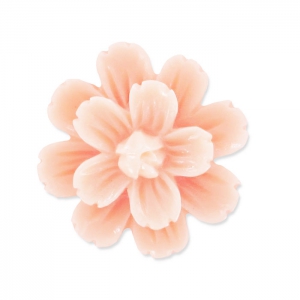 Cabochon fleur en résine 21 mm Beige rosé