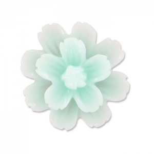 Cabochon fleur en résine 21 mm Mint Clair