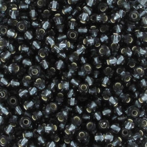 Perles rocailles Preciosa  11/0 2 mm - Black Diamond Silver Lined x20g