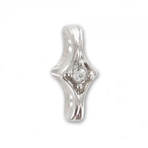 Intercalaire 2 rangs 11x4 mm rhodié strass Crystal x1