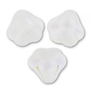 Perles fleurs cloches  10 mm Crystal Mat AB x20