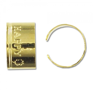 Bagues d'oreilles Happy 11x7 mm doré x10