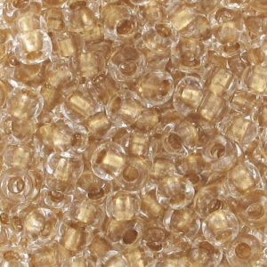 Perles rocailles Preciosa 9/0 2.5 mm - Crystal Gold Bronze Lined x20g
