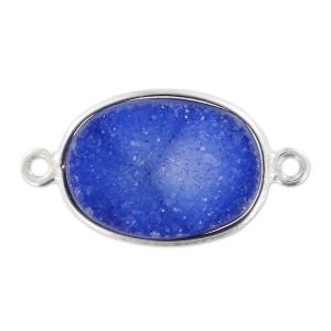 Intercalaire Druzy 2 anneaux 21 mm Argent 925/Tanzanite x1