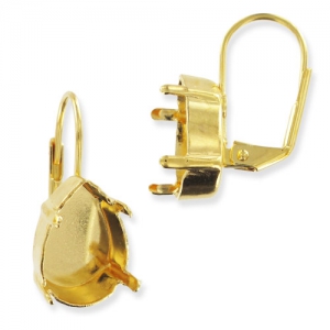 Dormeuses porte-cabochon PureCrystal 4320 14X10 mm - Doré x2