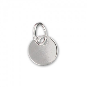 Breloque ronde médaille à graver 7 mm - Argent 925 x1