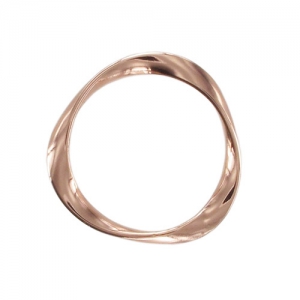 Anneau torsadé 23 mm doré rose x1