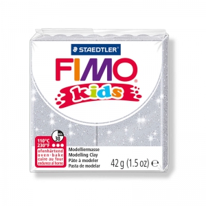 Pâte Fimo Kids 42gr Argent Pailleté (n°812)