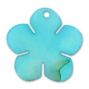 Sequin Pendentif Nacre fleur 29 mm Turquoise x1