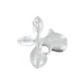 Breloque fleur 16 mm Placage argent fin x1