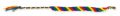 Bracelet brésilien simple - motif diagonale - 10 mm Rouge - Bleu - Vert -Jaune x1