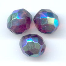 20 Perles Facettes Bohème 8mm Améthyste AB - Preciosa - Fabriqué En France