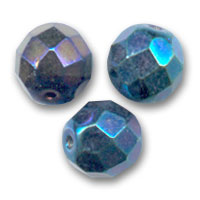 20 Perles Facettées Bohème En Marbre Ciel 8mm - Preciosa - Neuf - Pour Création Bijoux Fantaisie