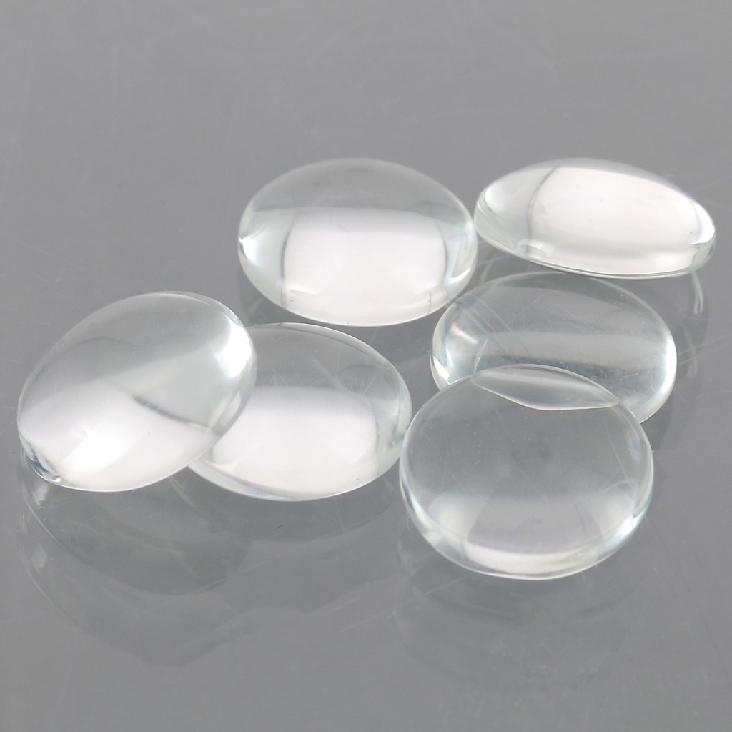 4 cabochons en verre 25 mm, dôme transparent - Cabochon/Verre dôme