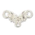 Intercalaire coeur 3 anneaux 11x19 mm argenté  x1