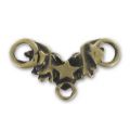 Intercalaire coeur 3 anneaux 11x19 mm bronze x1