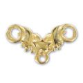 Intercalaire coeur 3 anneaux 11x19 mm doré à l'or fin x1