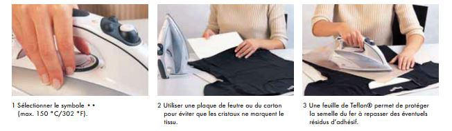 application_repasser application_des strass à coller