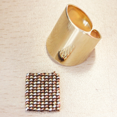 Bagues tissage de perles rectangle Miyuki : Etape 12 Bagues tissage de perles rectangle Miyuki : Etape 12