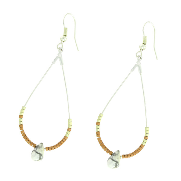 Boucles d'oreilles Miyuki Delicas et Goutte Facettée Boucles d'oreilles Miyuki Delicas et Goutte Facettée