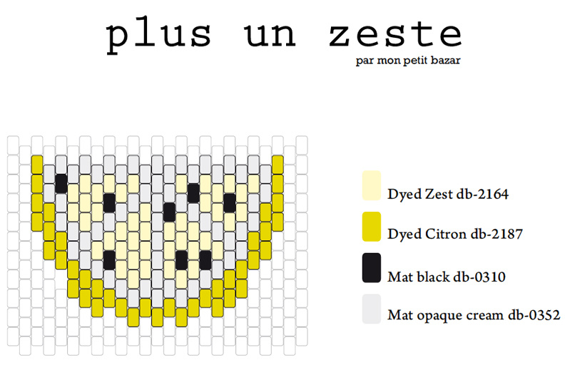 Assortiment de Pin's tranches de fruits en tissage de perles Miyuki : Etape 14 Assortiment de Pin's tranches de fruits en tissage de perles Miyuki : Etape 14