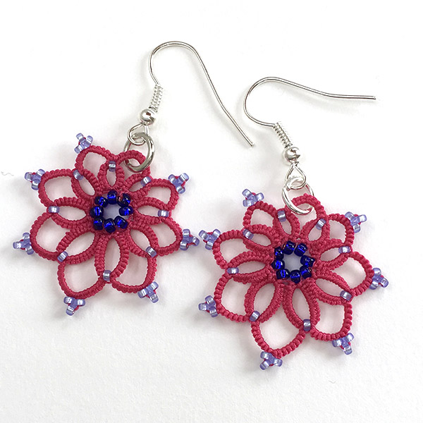 Boucles d'oreilles DIY marple en dentelle frivolité Boucles d'oreilles DIY marple en dentelle frivolité