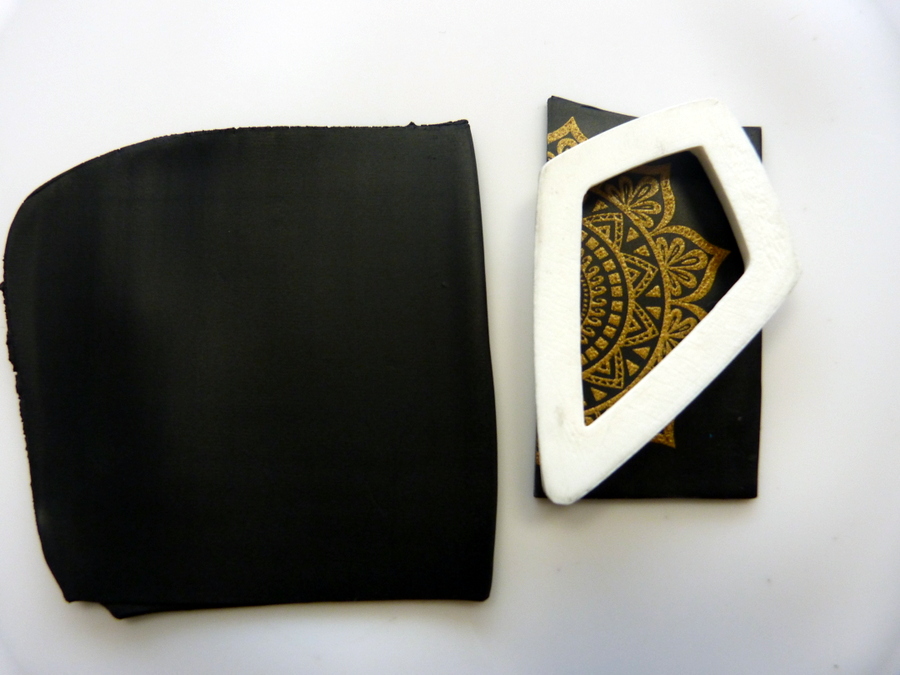 Boucles d'oreilles chics silk-screen en pâte polymère : Etape 3