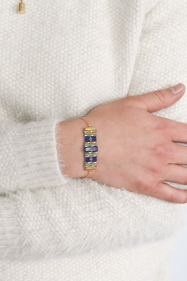 Schéma Bracelet tissage rectangle imitation Régalite et rocailles Miyuki Schéma Bracelet tissage rectangle imitation Régalite et rocailles Miyuki