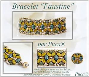 Bracelet Faustine avec des perles en verre par Puca®