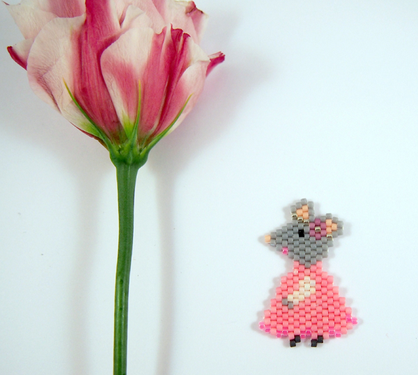 Tissage de perles miyuki motif petite souris