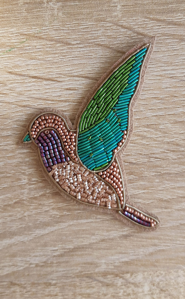 DIY Broche oiseau en broderie d'or avec cannetille et jaseron par Dame Moustache : Etape 14