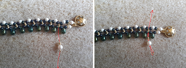 Collier élégant avec nacrées PureCrystal, mini-gouttes et rocaille Toho : Etape 5 Collier élégant avec nacrées PureCrystal, mini-gouttes et rocaille Toho : Etape 5