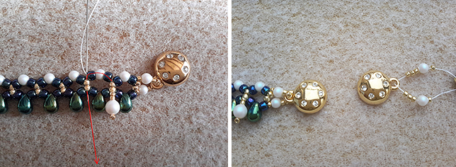 Collier élégant avec nacrées PureCrystal, mini-gouttes et rocaille Toho : Etape 6 Collier élégant avec nacrées PureCrystal, mini-gouttes et rocaille Toho : Etape 6