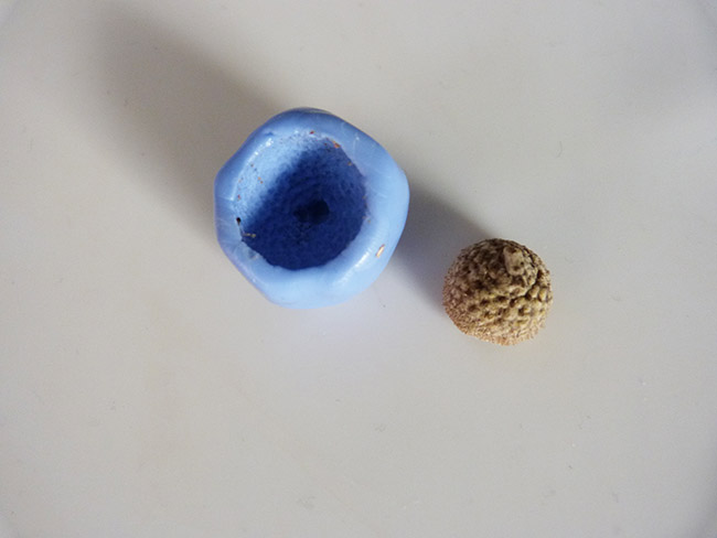 Collier avec un gland en résine, pâte polymère et feuille d'or : Etape 4