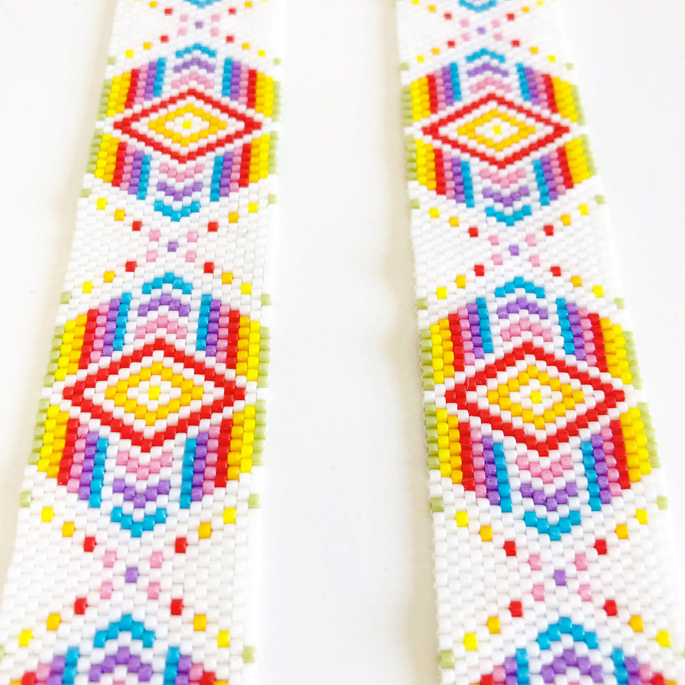 DIY couture facile Pochette customisée avec un tissage peyote impair arc en ciel : Etape 2