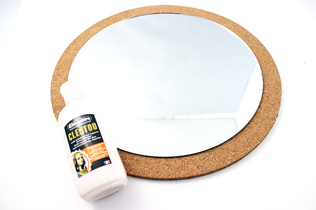 Miroir avec plumes et coquillages : Etape 1