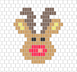 Schéma Motif Rudolphe le renne de Noël en tissage brick stitch