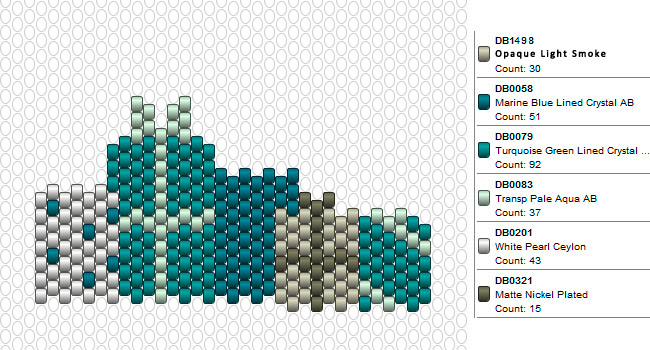 Motif jolis paquets cadeaux en tissage brick stitch avec des perles
