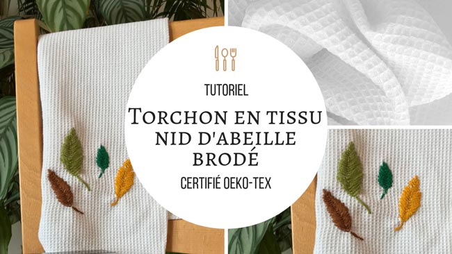 Lot De 2 Torchons Nid D'Abeille Brodés – Raisin Et Aubergine – 100% Coton – Neufs