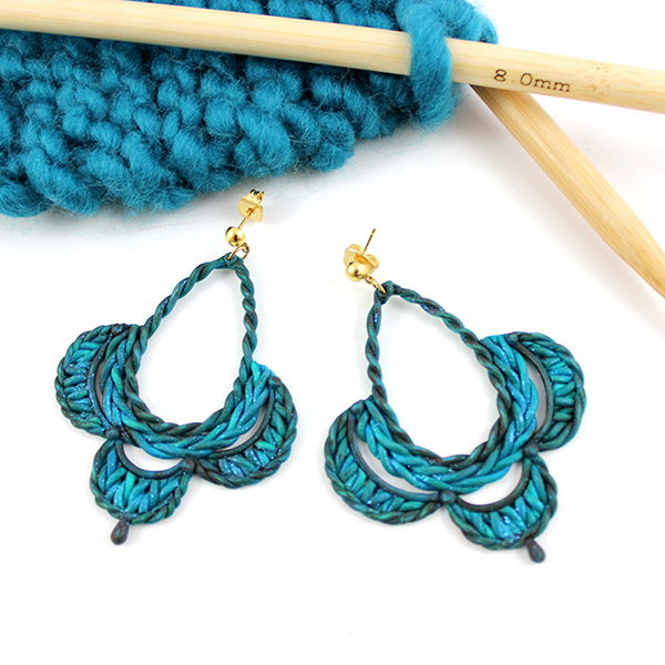 Schéma Boucles d'oreilles en Fimo imitation laine crochetée Schéma Boucles d'oreilles en Fimo imitation laine crochetée