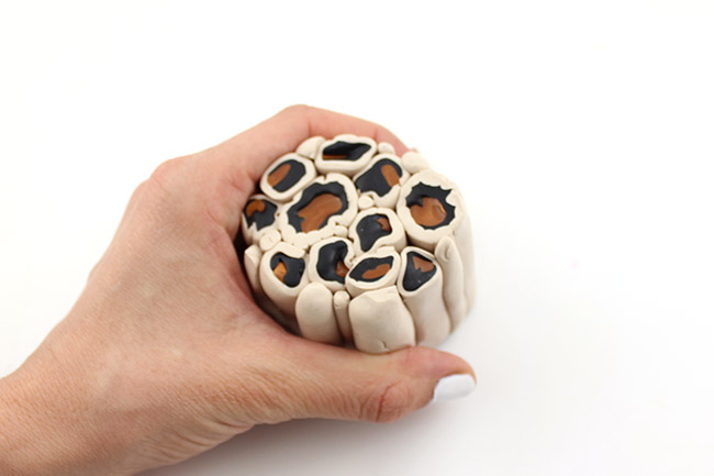 Bracelet motif léopard en pâte polymère : Etape 6