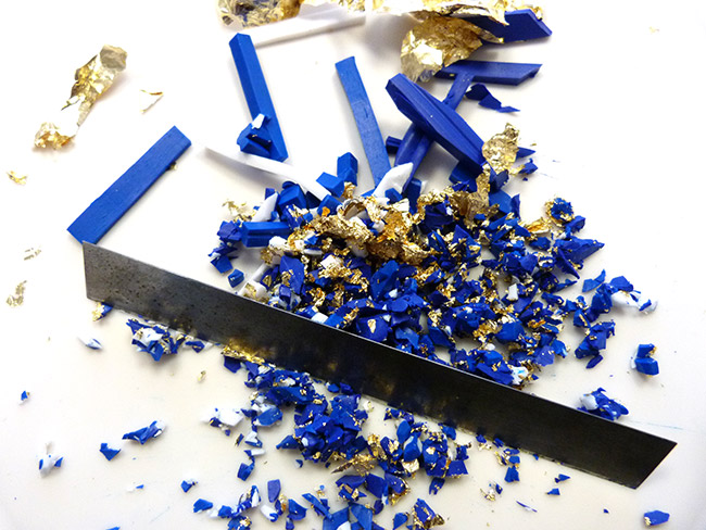 Bague imitation lapis-lazuli en pâte polymère PARDO : Etape 4 Bague imitation lapis-lazuli en pâte polymère PARDO : Etape 4