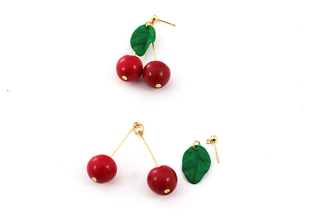 Boucle D'oreille Cerise Goiern Lot De 2 Paires De Boucles D'oreilles Cerises Mignonnes 3D Cerise Pendantes Pour Femmes Et Filles Boucle Doreille Cerise